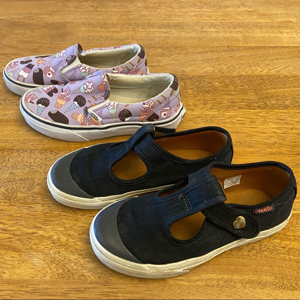 VANS - 2 pairs of girls shoes size 1 & 2
